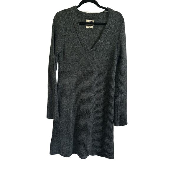 Women's The North Face Alpaca Wool Blend Charcoal Gray Sweater Midi Dress M - Picture 1 of 5